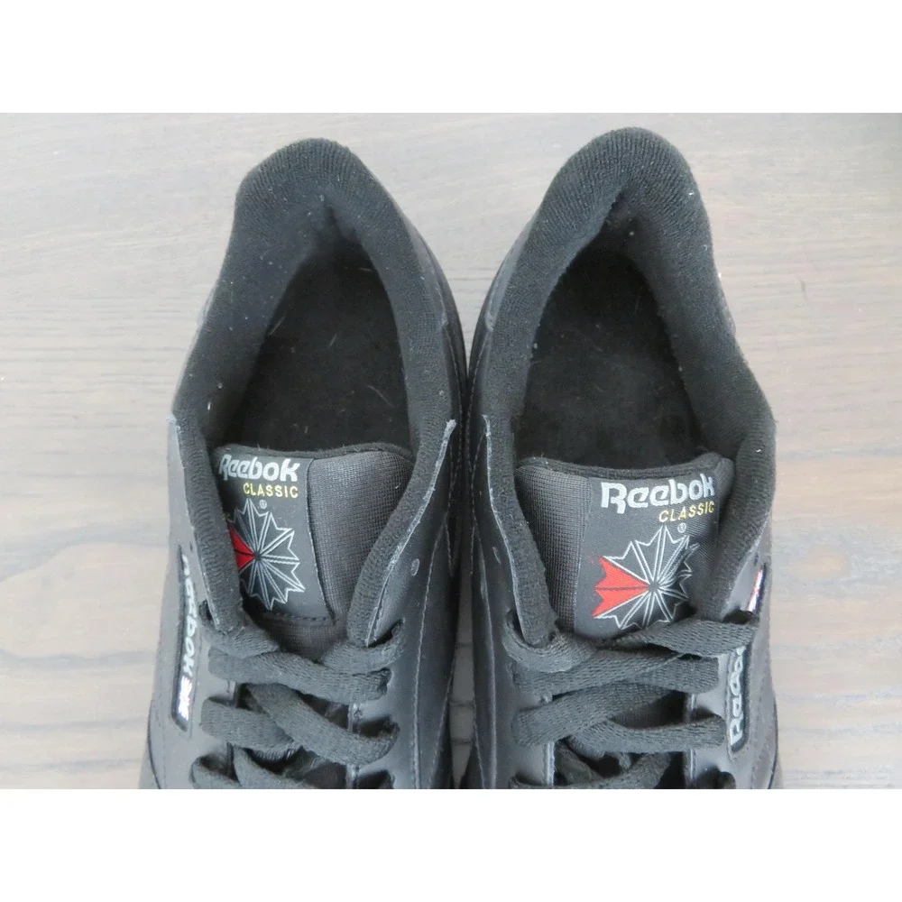 Reebok Classic Leather Shoes Mens Size 12 Black Walking Sneakers Casual Comfort